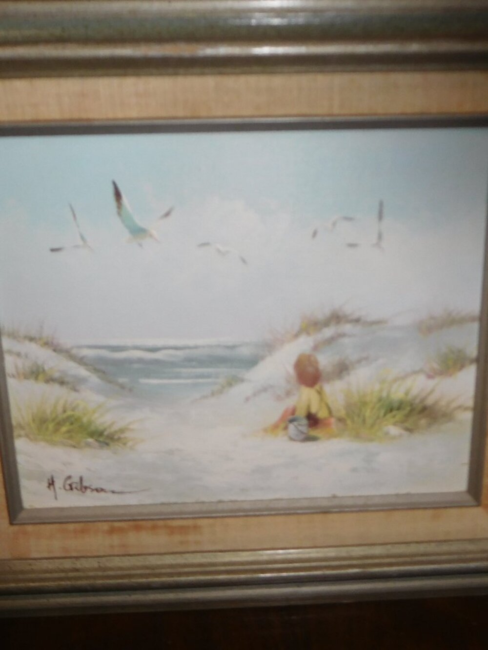 Oil Painting Child on Beach
